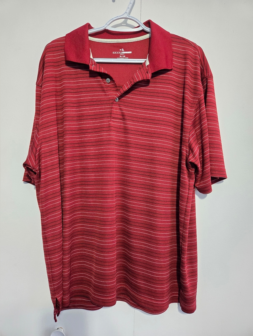Grand Slam Golf Polo Shirt Men’s XL Red Striped‎ Performance Short Sleeve